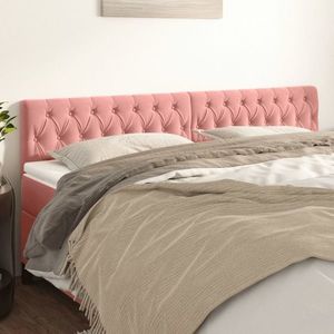 vidaXL Tăblii de pat, 2 buc, roz, 100x7x78/88 cm, catifea imagine
