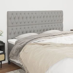vidaXL Tăblii de pat, 4 buc, gri deschis, 90x7x78/88 cm, textil imagine