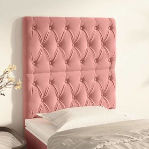 vidaXL Tăblii de pat, 2 buc, roz, 80x7x78/88 cm, catifea imagine