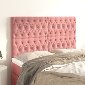 vidaXL Tăblii de pat, 4 buc, roz, 80x7x78/88 cm, catifea imagine