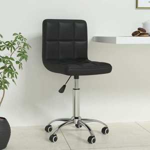 vidaXL Scaun de birou pivotant, negru, piele ecologică imagine