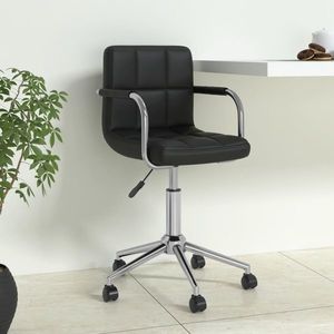 vidaXL Scaun de birou rotativ, negru, piele ecologică imagine