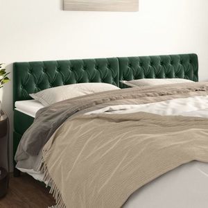 vidaXL Tăblii de pat, 2 buc, verde închis, 90x7x78/88 cm, catifea imagine