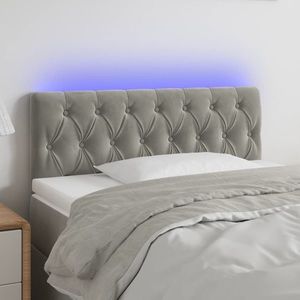 vidaXL Tăblie de pat cu LED, gri deschis, 100x7x78/88 cm, catifea imagine