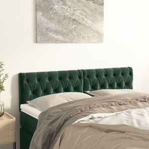 vidaXL Tăblii de pat, 2 buc, verde închis, 80x7x78/88 cm, catifea imagine