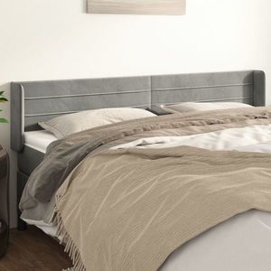 vidaXL Tăblie de pat cu aripioare gri deschis 163x16x78/88 cm catifea imagine