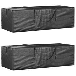 vidaXL Genți depozitare perne, 2 buc., negru 135x40x55 cm polietilenă imagine
