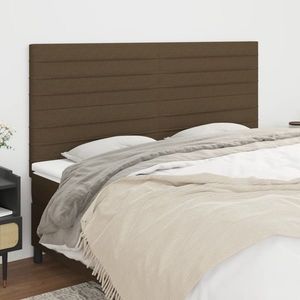 vidaXL Tăblii de pat, 4 buc, maro închis, 80x5x78/88 cm, textil imagine