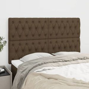 vidaXL Tăblii de pat, 4 buc, maro închis, 80x7x78/88 cm, textil imagine