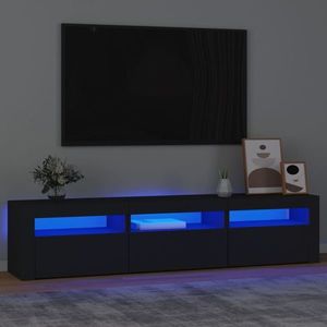 vidaXL Comodă TV cu lumini LED, negru, 180x35x40 cm imagine