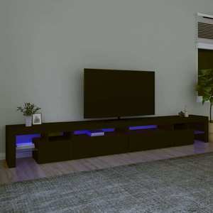 vidaXL Comodă TV cu lumini LED, negru, 290x36, 5x40 cm imagine