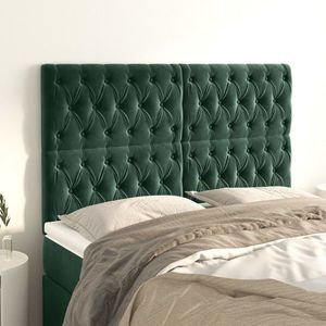 vidaXL Tăblii de pat, 4 buc, verde închis, 80x7x78/88 cm, catifea imagine