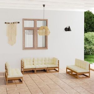vidaXL Set mobilier de grădină cu perne, 2 piese, maro miere, lemn pin imagine