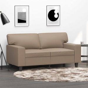 vidaXL Canapea cu 2 locuri, cappuccino, 120 cm, piele ecologică imagine
