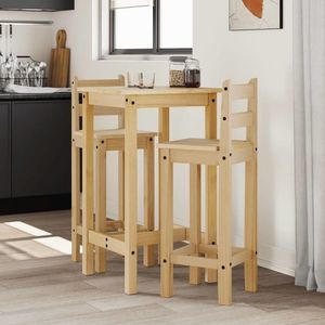 vidaXL Set cu masă și scaune din lemn de pin, 5 piese imagine