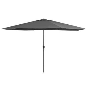 vidaXL Umbrelă de soare de exterior, stâlp metalic, antracit, 390 cm imagine