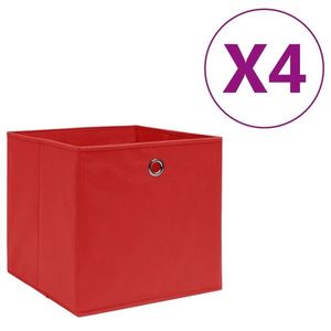vidaXL Cutii depozitare, 4 buc., roșu, 28x28x28 cm, textil nețesut imagine