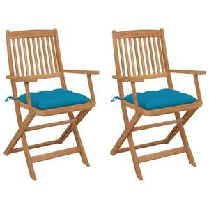 vidaXL Perne de scaun, 2 buc., albastru, 40 x 40 x 7 cm, textil imagine
