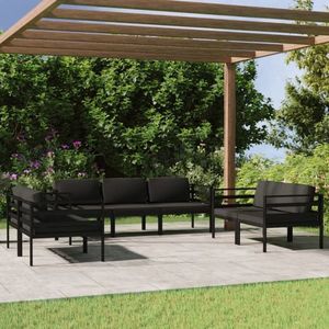 vidaXL Set mobilier de grădină cu perne, 7 piese, antracit, aluminiu imagine