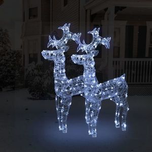 vidaXL Decorațiune de Crăciun ren, 90 LED-uri, 60x16x100 cm, acril imagine