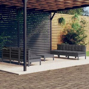 vidaXL Set mobilier grădină cu perne antracit, 7 piese, lemn masiv pin imagine
