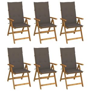 vidaXL Perne scaun de grădină, 6 buc., gri, 120 x 50 x 3 cm imagine
