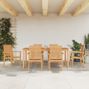 vidaXL Set mobilier de grădină, 7 piese, lemn masiv de tec imagine
