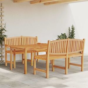 vidaXL Set mobilier pentru grădină, 3 piese, lemn masiv de tec imagine