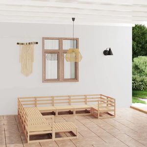 vidaXL Set mobilier de grădină, 11 piese, lemn masiv de pin imagine