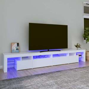 vidaXL Comodă TV cu lumini LED, alb, 260x36, 5x40cm imagine