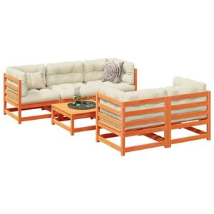 vidaXL Set mobilier de grădină cu perne, 6 piese, lemn de pin masiv imagine
