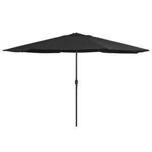 vidaXL Umbrelă de soare de exterior, stâlp metalic, negru, 400 cm imagine