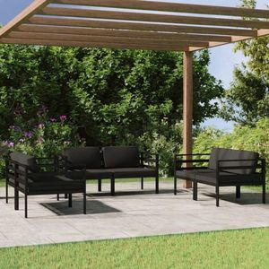 vidaXL Set mobilier de grădină cu perne, 6 piese, antracit, aluminiu imagine
