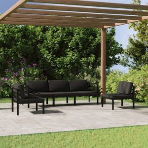vidaXL Set mobilier de grădină cu perne, 5 piese, antracit, aluminiu imagine