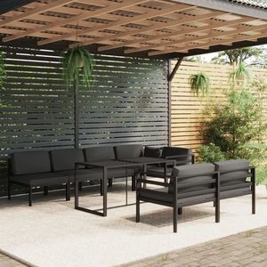 vidaXL Set mobilier de grădină cu perne, 8 piese, antracit, aluminiu imagine