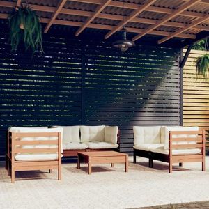 vidaXL Set mobilier grădină cu perne, 7 piese, lemn masiv de pin imagine