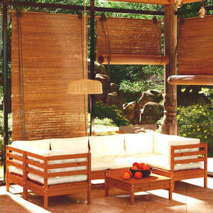 vidaXL Set mobilier grădină cu perne, 7 piese, maro miere, lemn de pin imagine