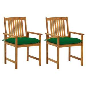 vidaXL Perne de scaun, 2 buc, verde, 50 x 50 x 7 cm, textil imagine