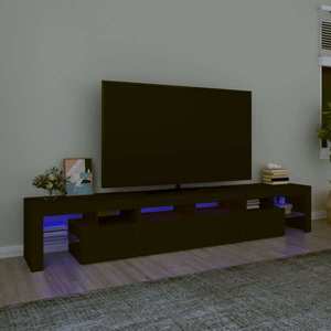 vidaXL Comodă TV cu lumini LED, negru, 230x36, 5x40 cm imagine