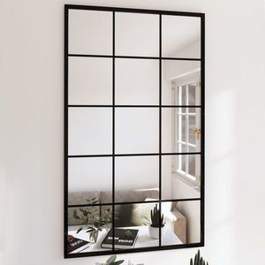 vidaXL Oglindă de perete, negru, 100x60 cm, metal imagine