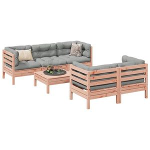 vidaXL Set canapele grădină cu perne, 6 piese, lemn masiv brad douglas imagine