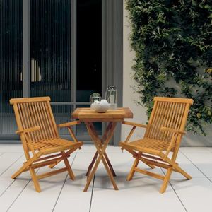 vidaXL Set mobilier de grădină, 3 piese, lemn masiv de tec imagine