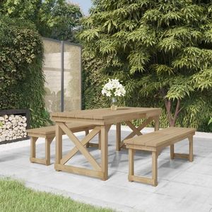 vidaXL Set mobilier de grădină, 3 piese, lemn de pin tratat imagine