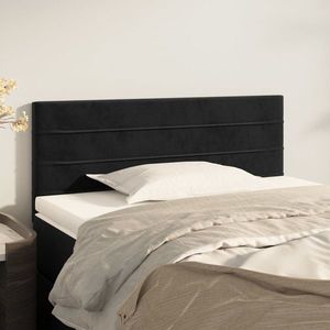 vidaXL Tăblie de pat, negru, 100x5x78/88 cm, catifea imagine