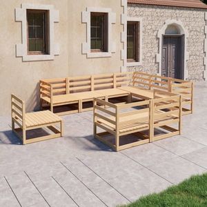 vidaXL Set mobilier de grădină, 9 piese, lemn masiv de pin imagine
