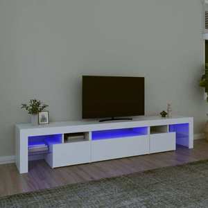 vidaXL Comode TV cu lumini LED, alb，215x36, 5x40 imagine