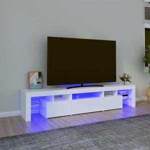 vidaXL Dulap TV cu lumini LED alb 200x36, 5x40 cm imagine