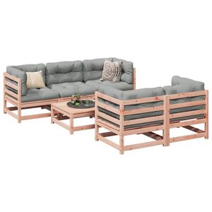 vidaXL Set canapele grădină cu perne, 6 piese, lemn masiv brad douglas imagine
