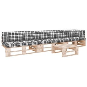 vidaXL Set mobilier paleți cu perne, 4 piese, lemn de pin tratat imagine