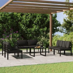 vidaXL Set mobilier de grădină cu perne, 7 piese, antracit, aluminiu imagine